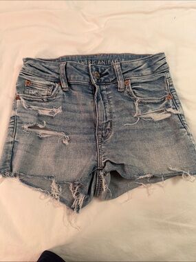 American Eagle Outfitters Light Wash Distressed Denim Cutoff Shorts